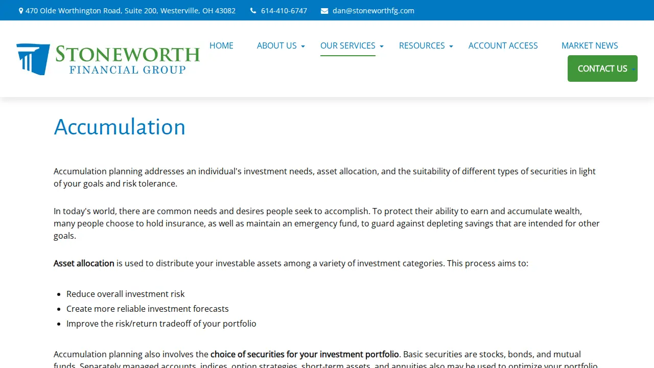 Stoneworth Financial Group page
