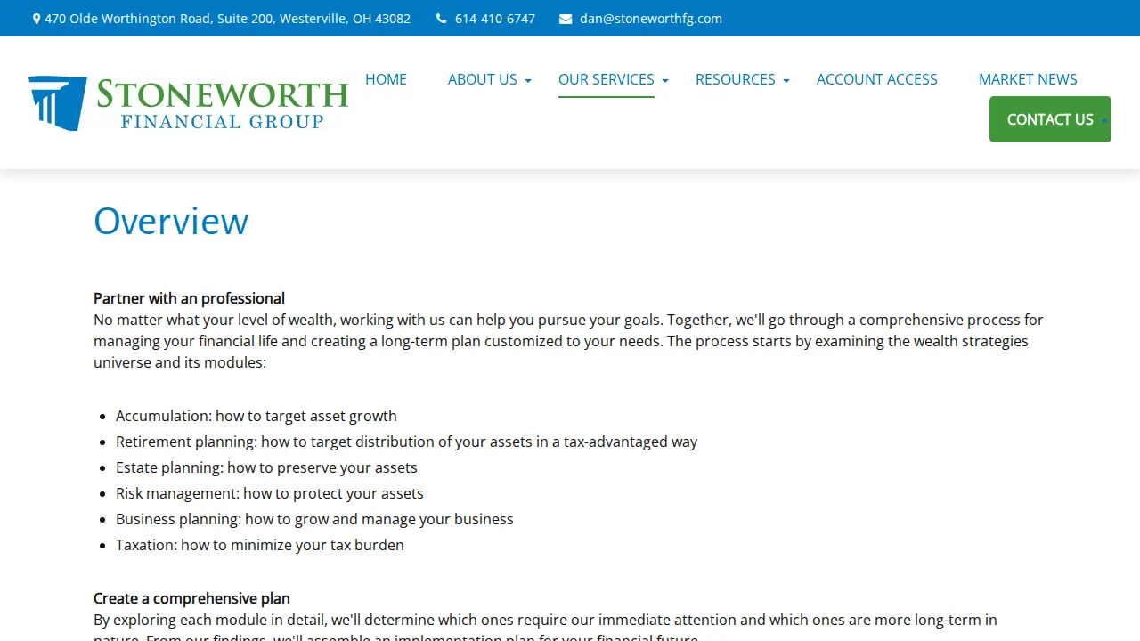 Stoneworth Financial Group page