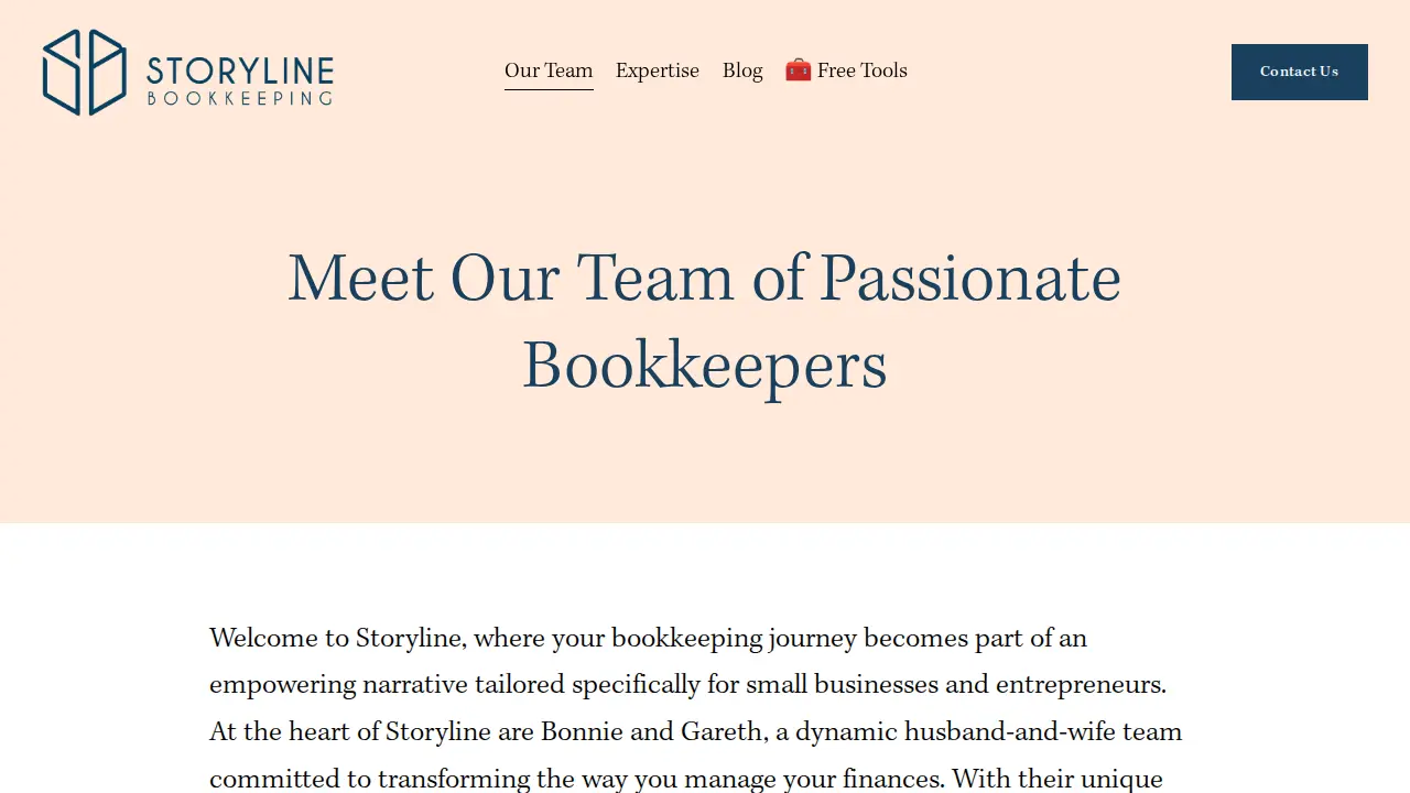 Storyline Bookkeeping page