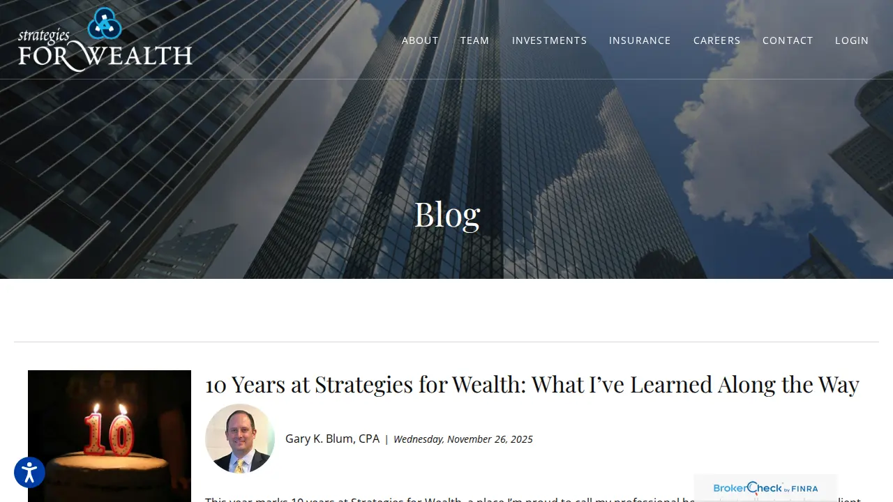 Strategies for Wealth page