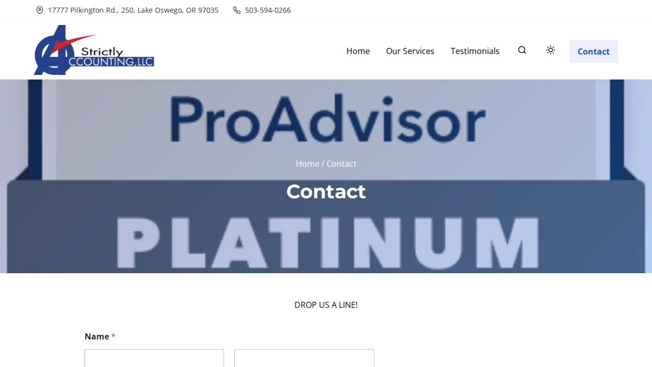 Strictly Accounting LLC page