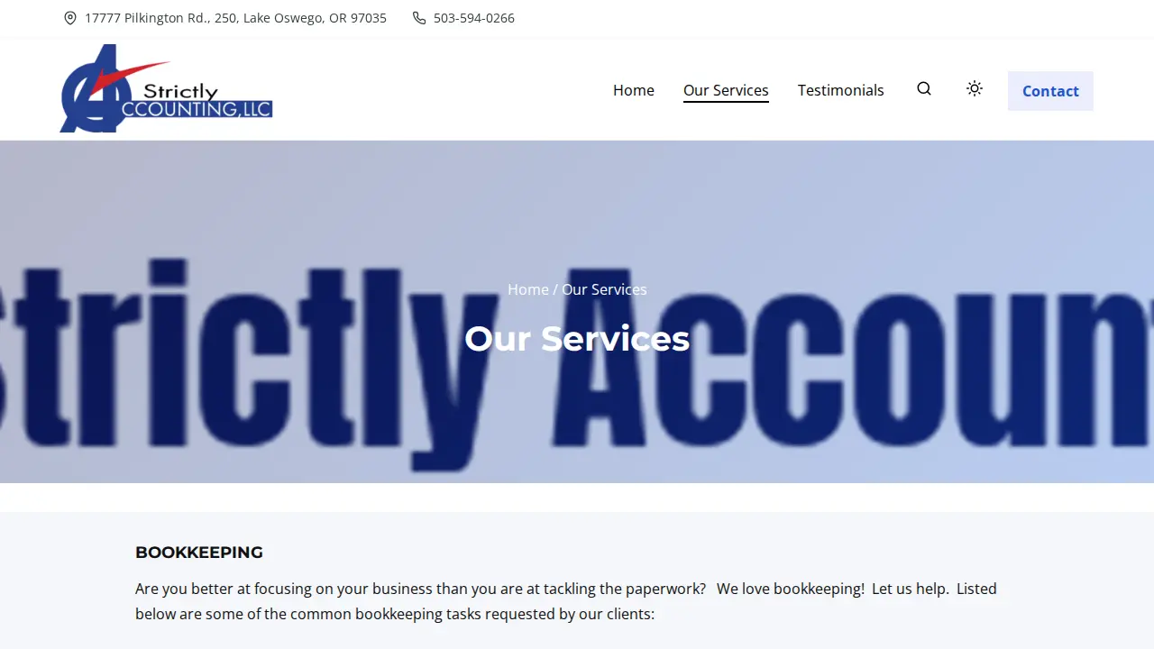 Strictly Accounting LLC page