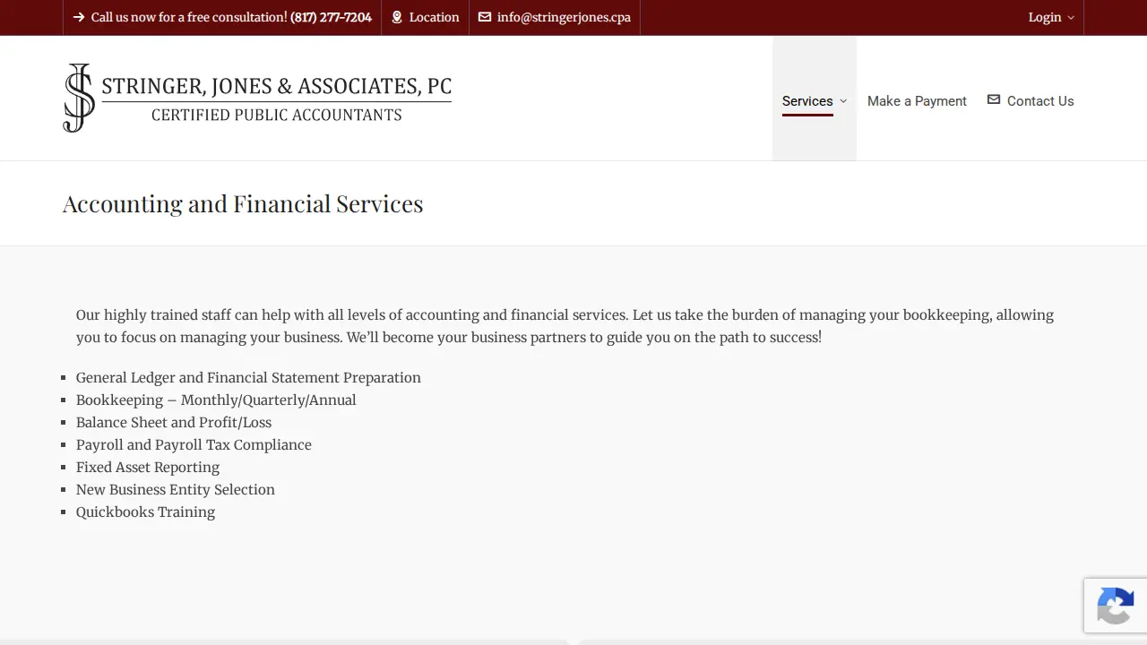 Stringer, Jones & Associates, PC page