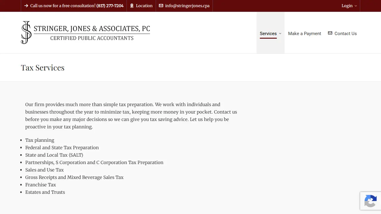 Stringer, Jones & Associates, PC page