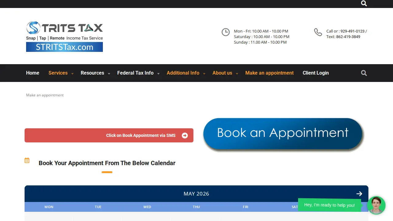 STRITS TAX Services page