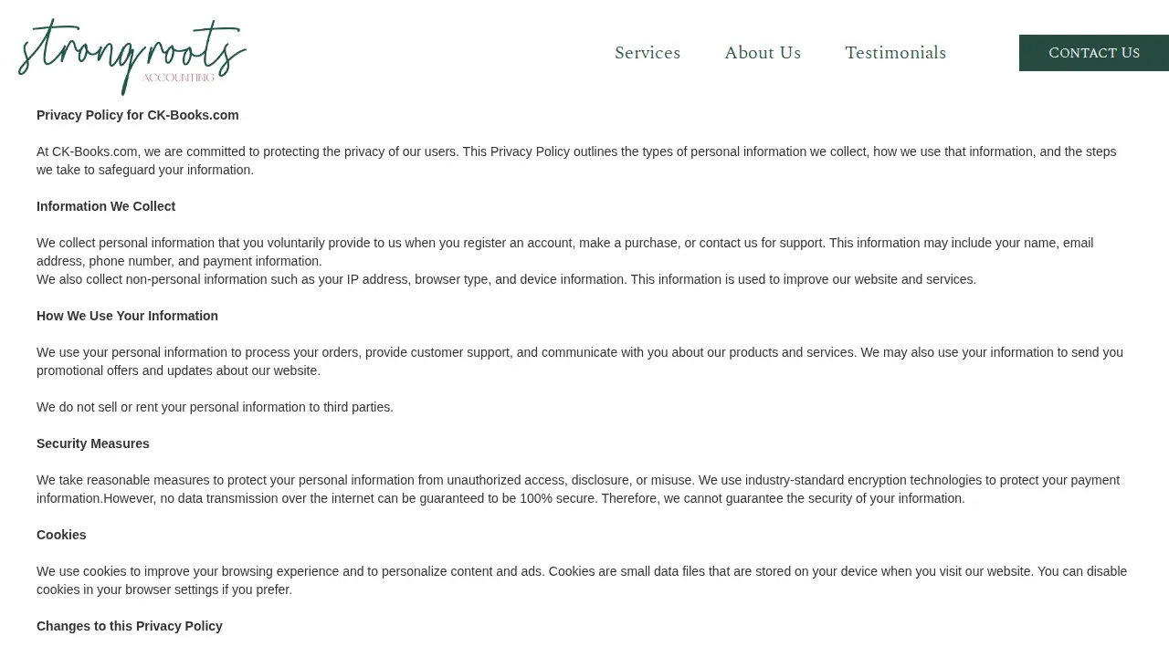 CK Bookkeeping and Consulting page