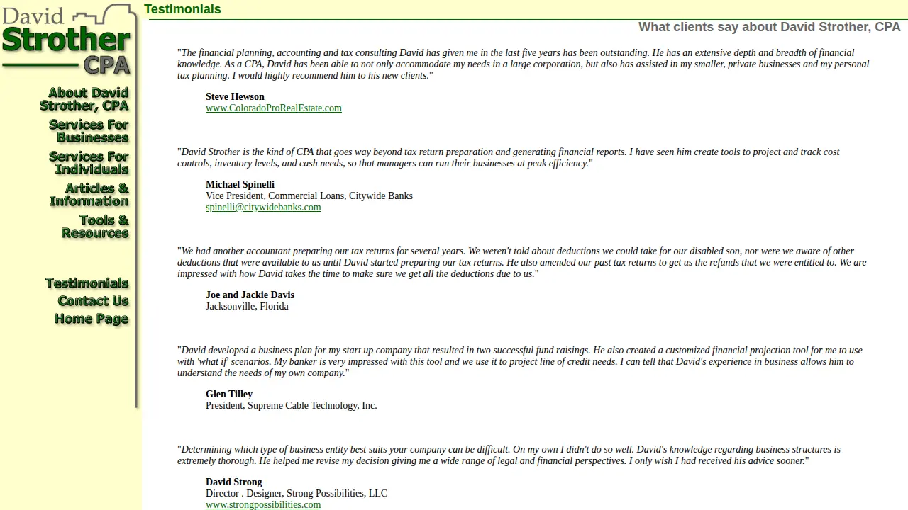 David Strother CPA page