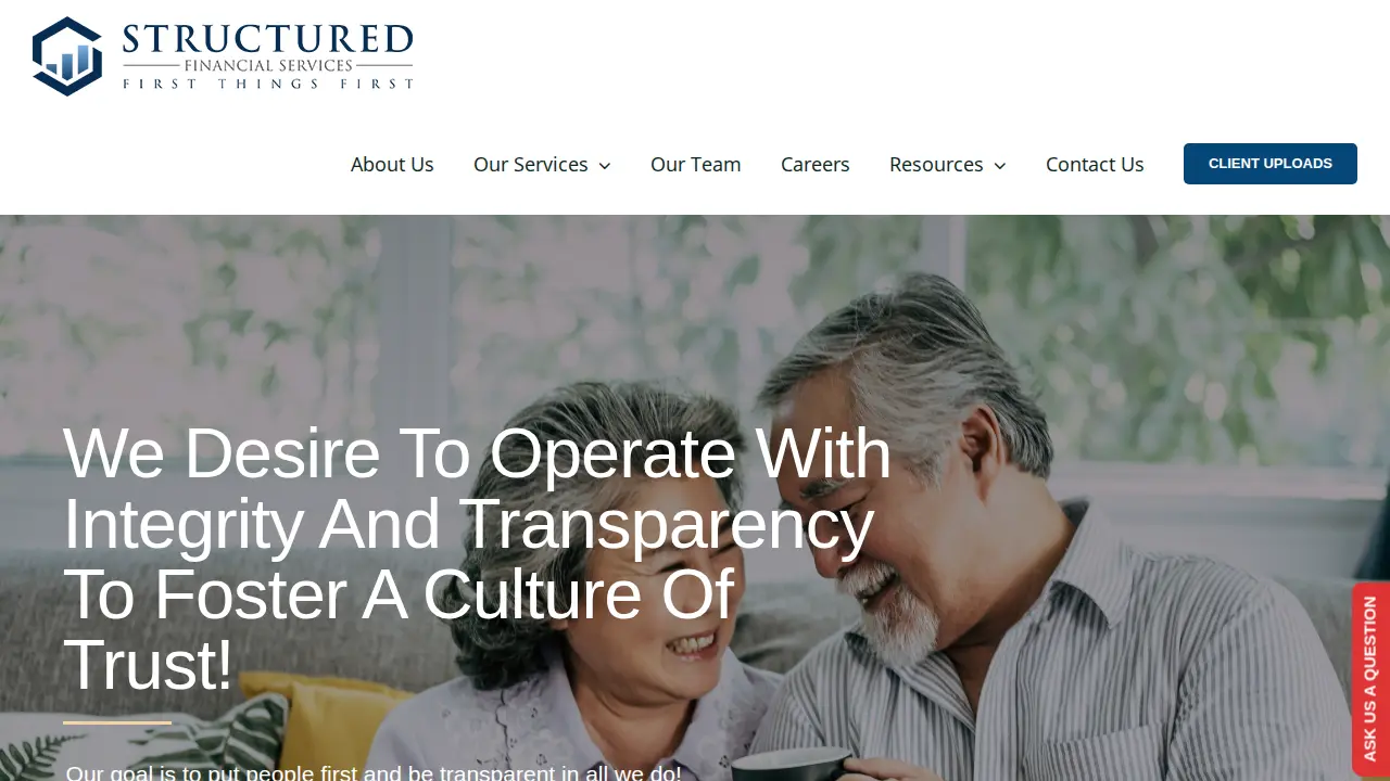 Structured Financial Services page