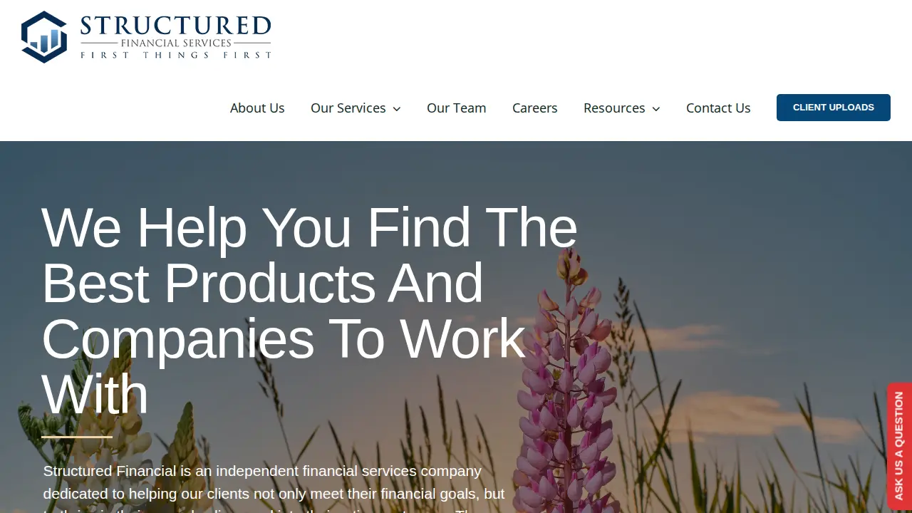 Structured Financial Services page