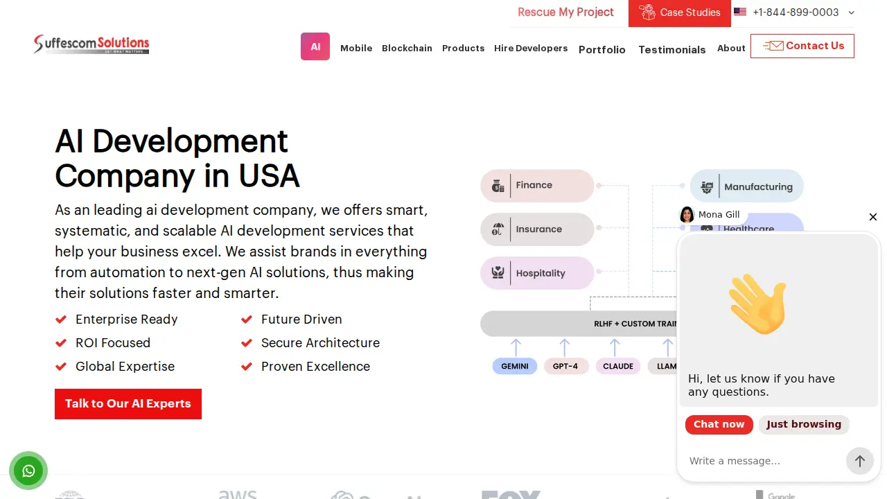 Suffescom - AI Development Company USA page