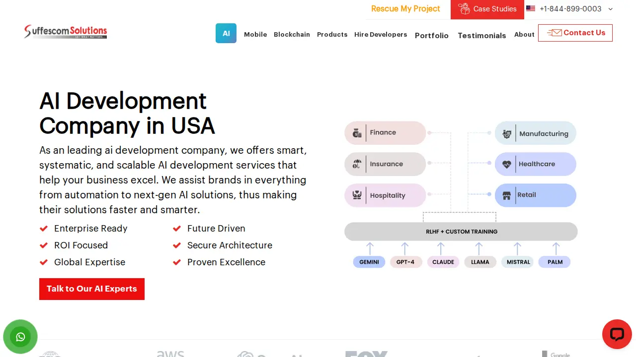 Suffescom - AI Development Company USA website