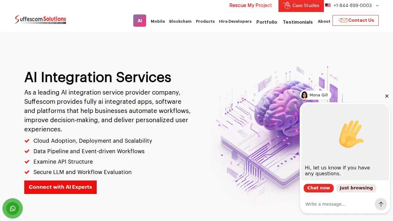 Suffescom - AI Development Company USA page