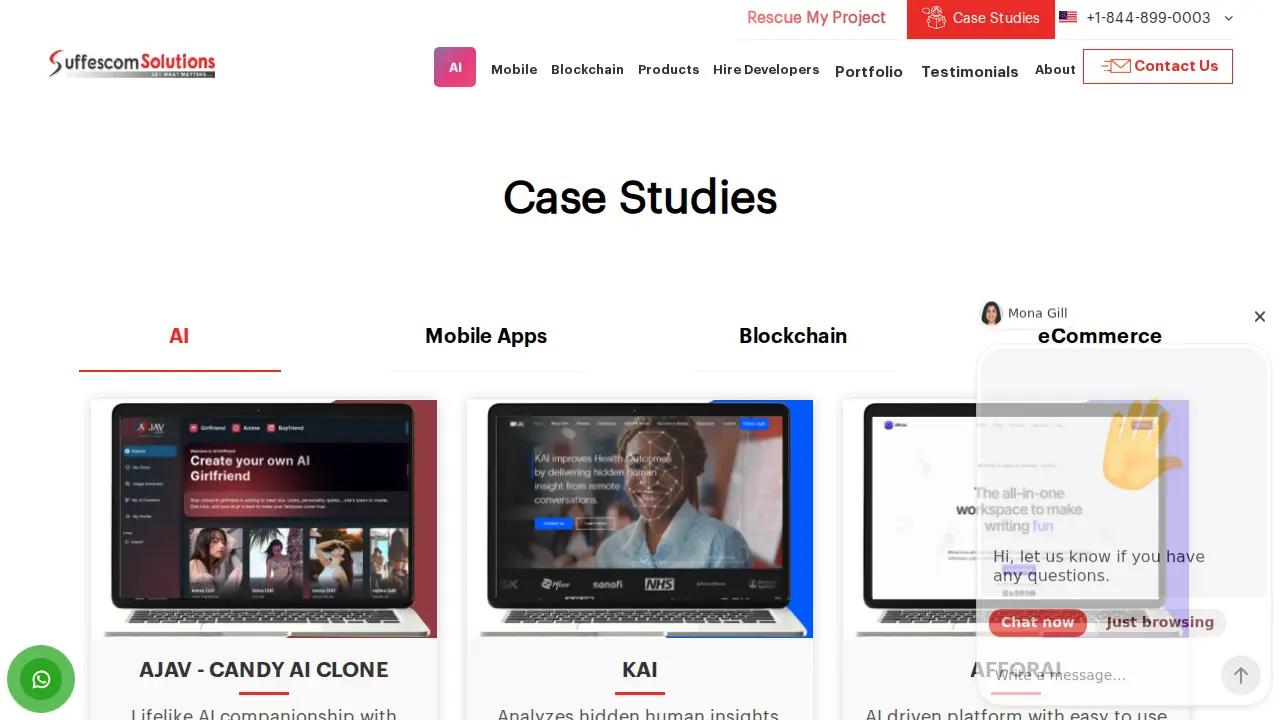 Suffescom - AI Development Company USA page