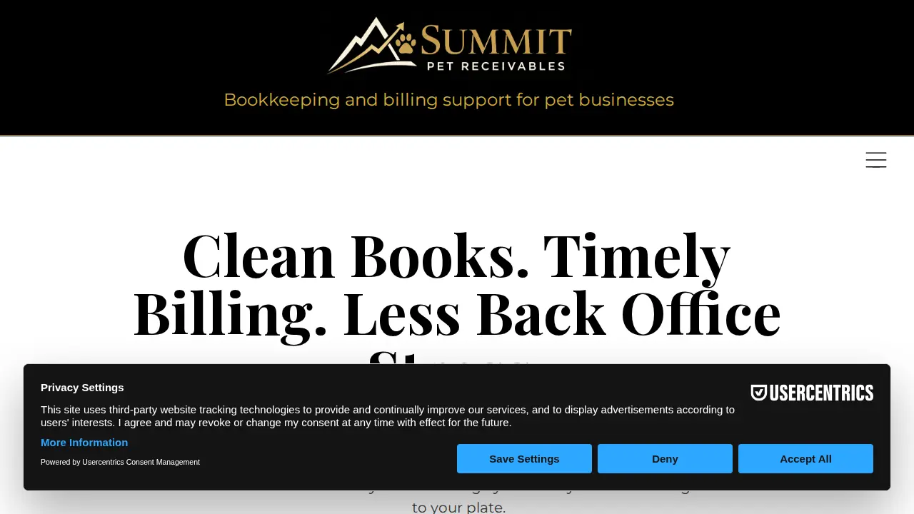 Summit Pet Receivables website
