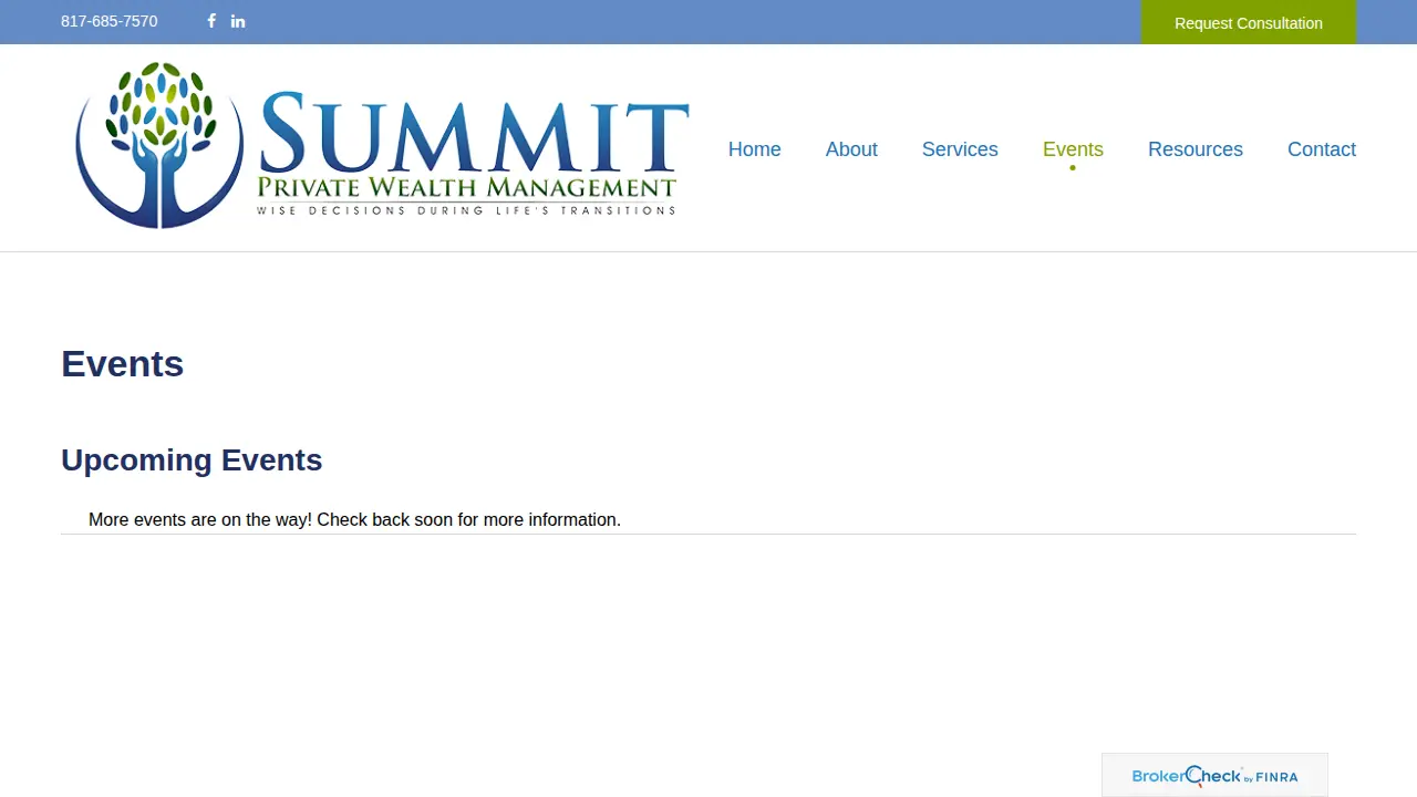 Summit Private Wealth Management page