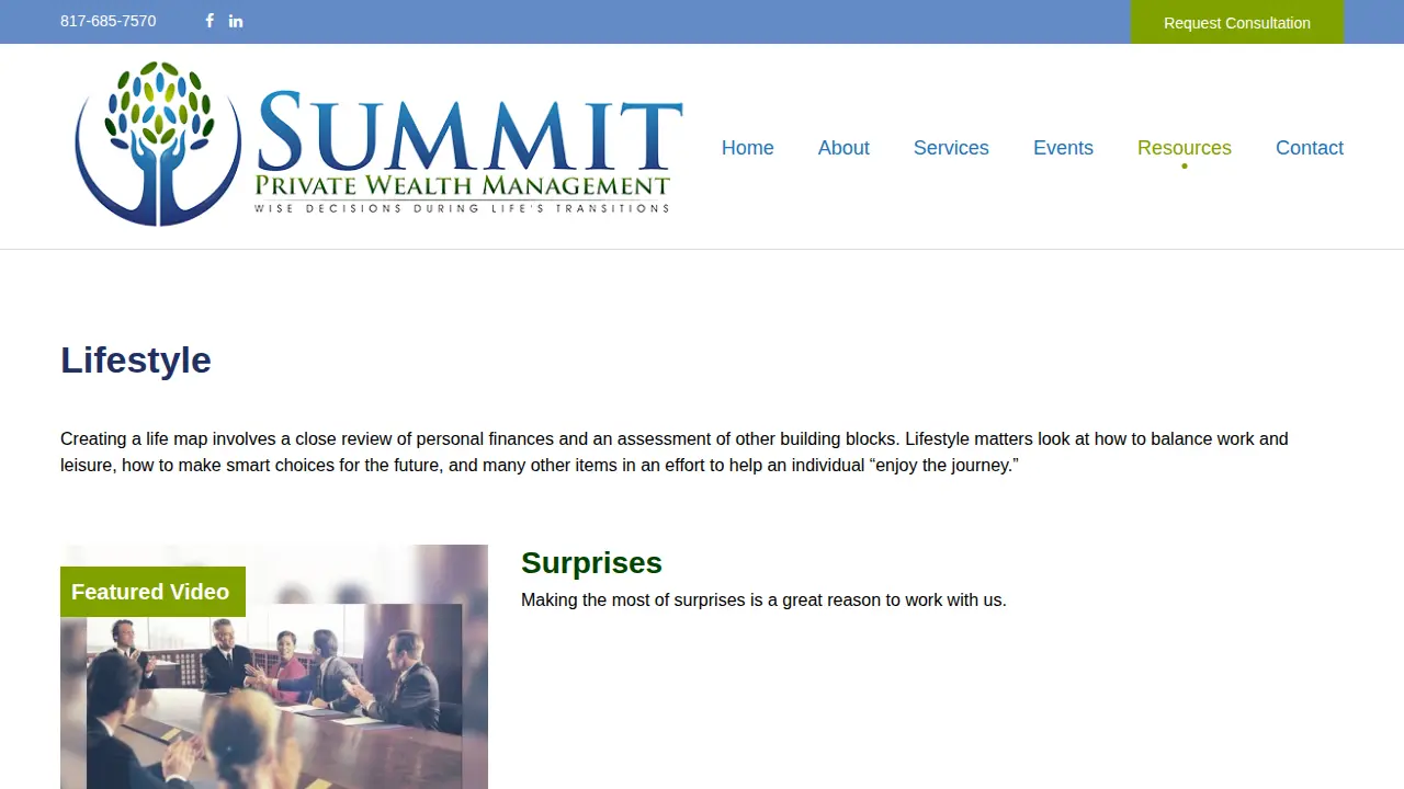Summit Private Wealth Management page