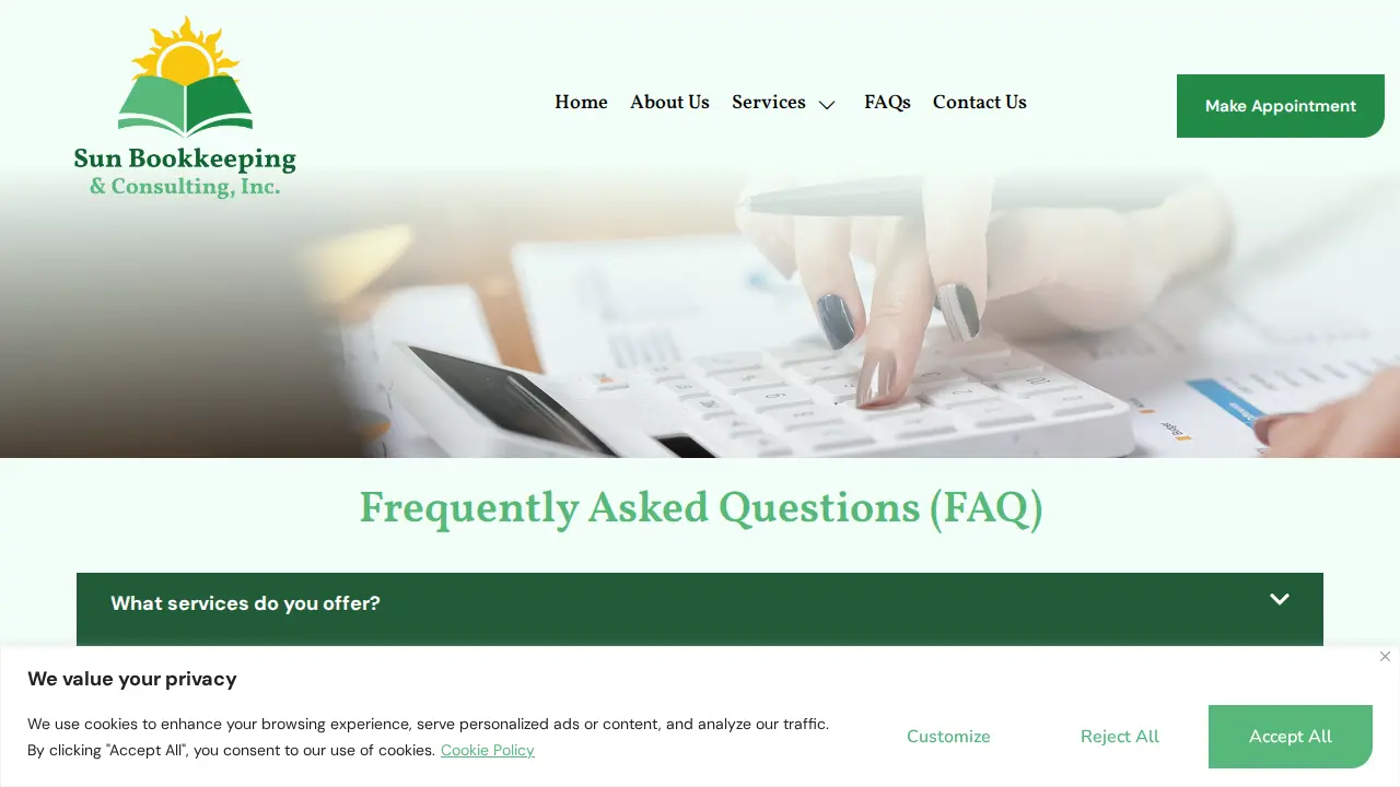 Sun Bookkeeping & Consulting, Inc. page