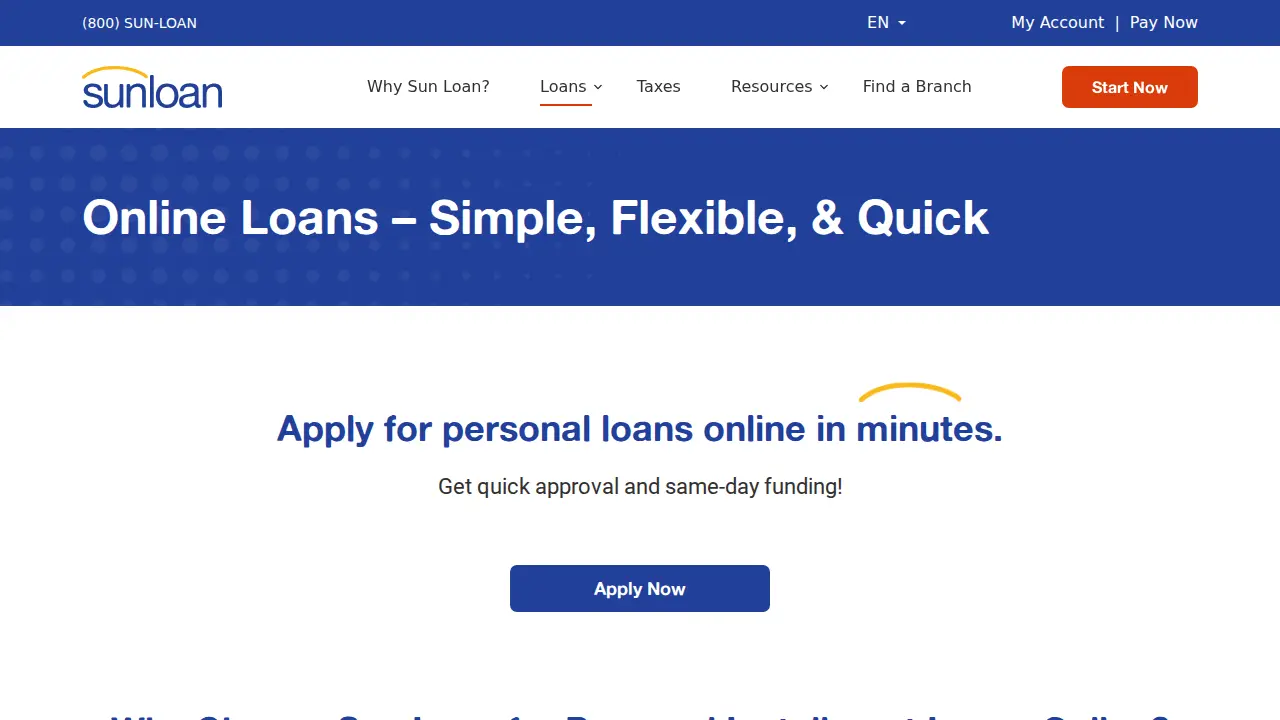 Sun Loan Company page