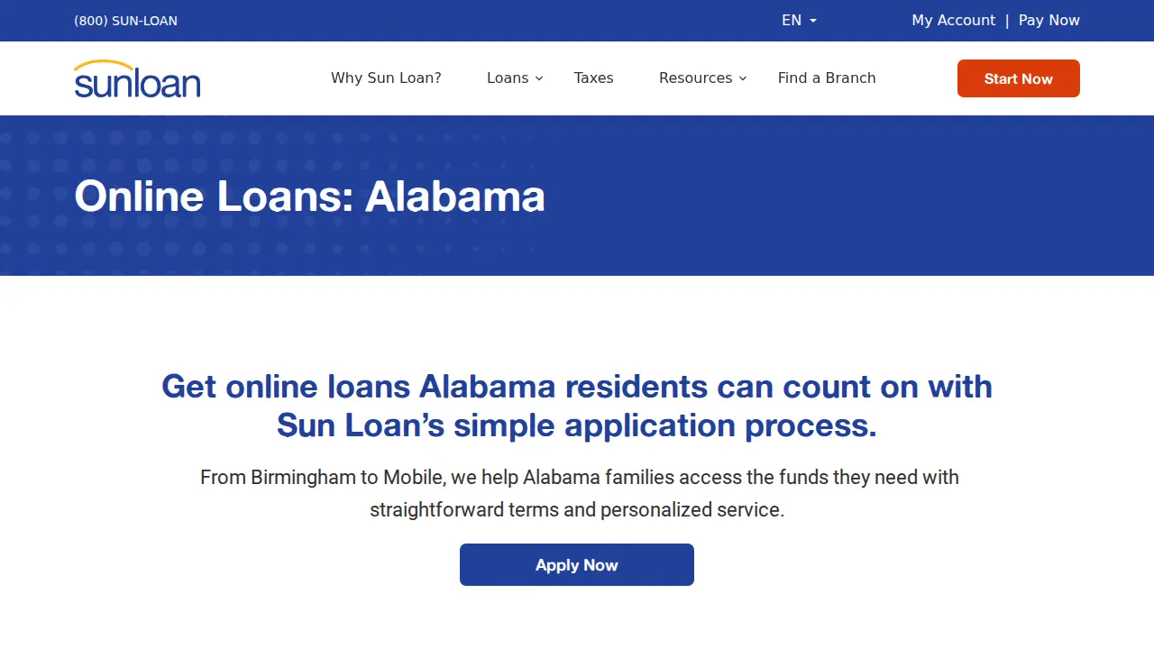 Sun Loan Company page