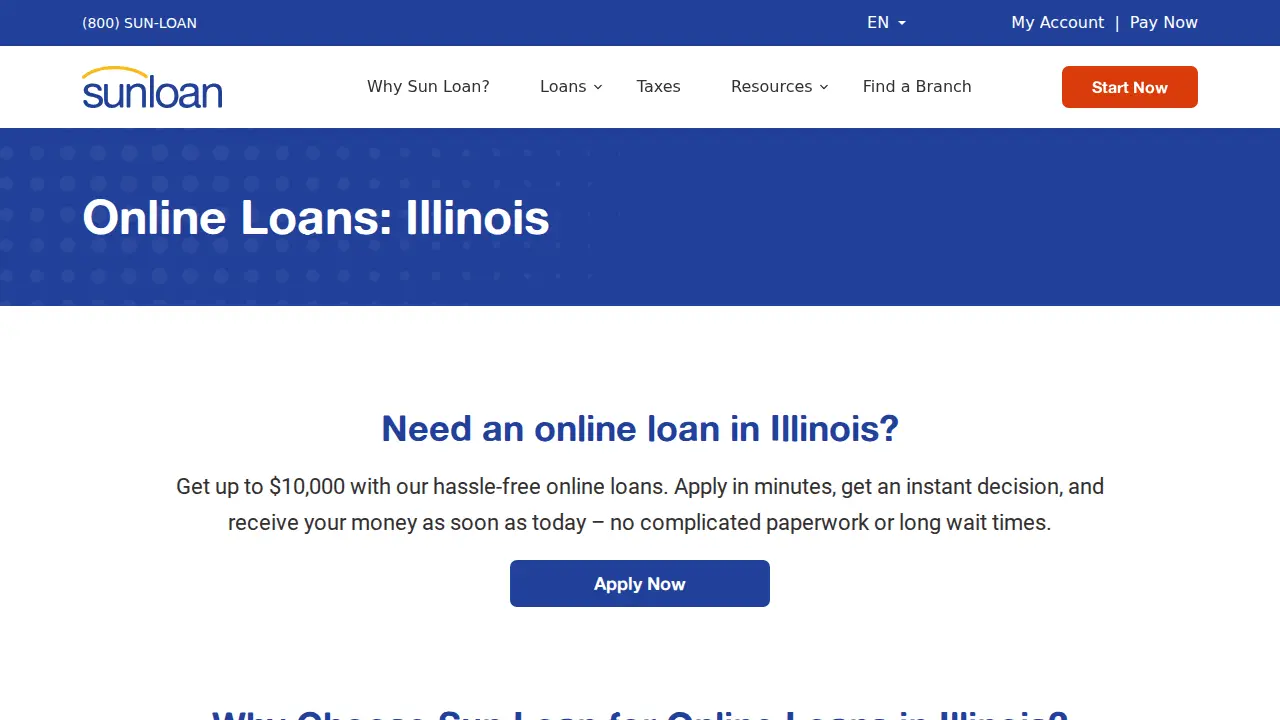 Sun Loan Company page