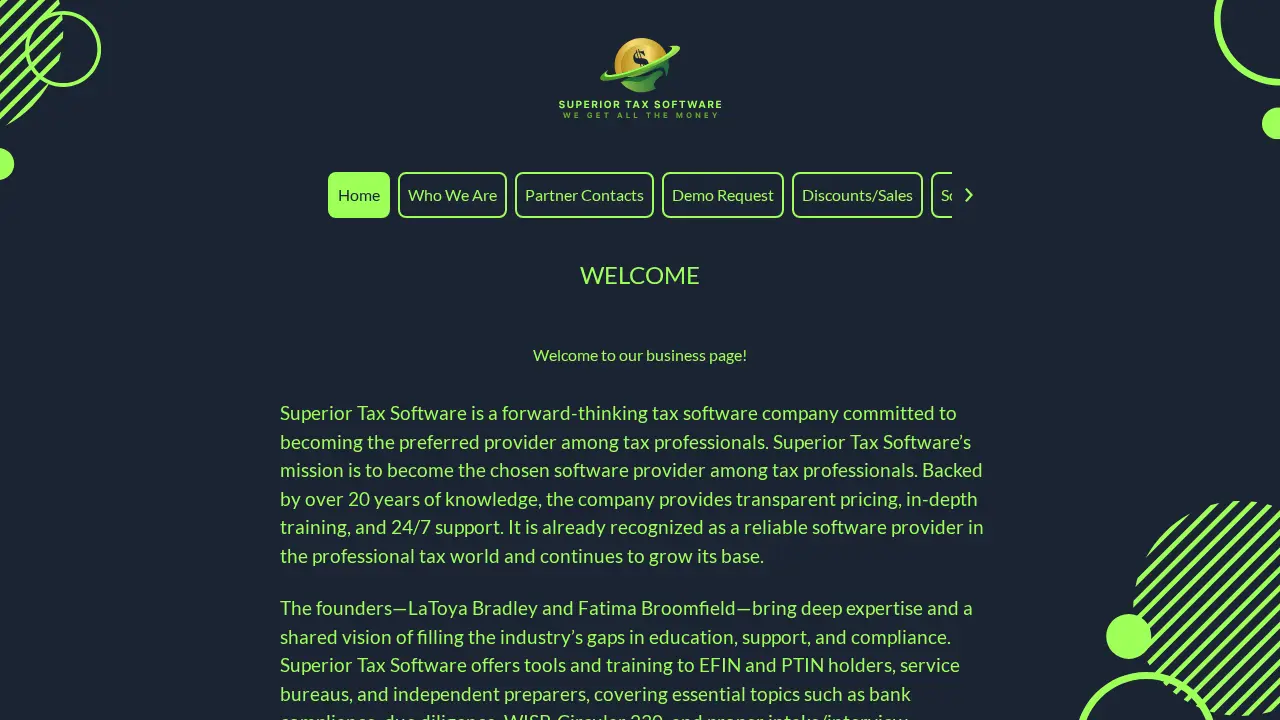 Superior Tax Software website