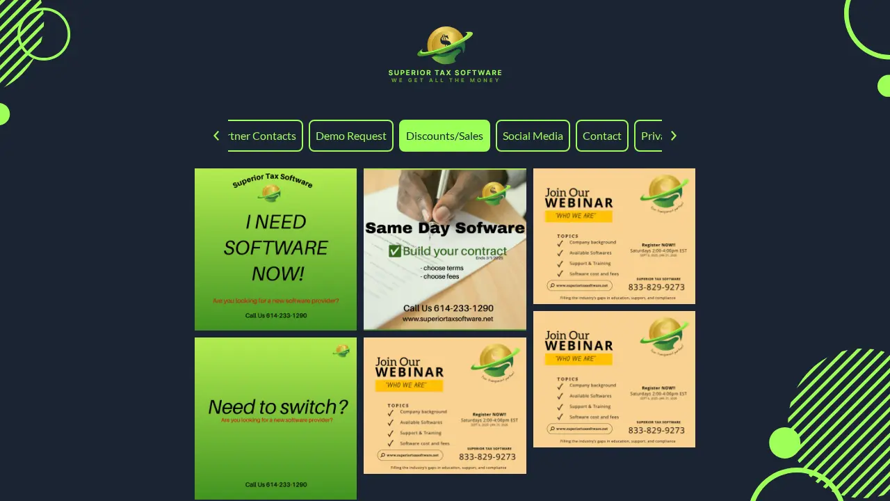 Superior Tax Software page