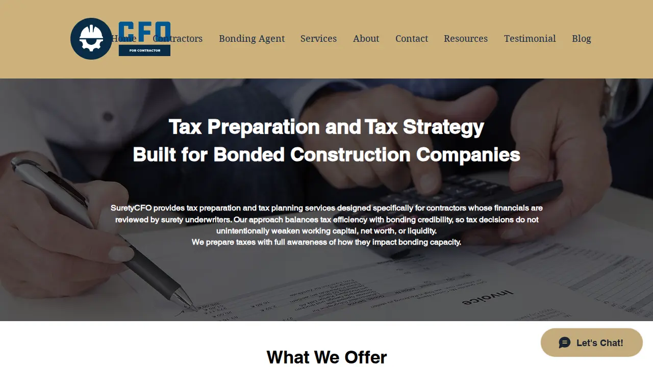 Surety CFO page