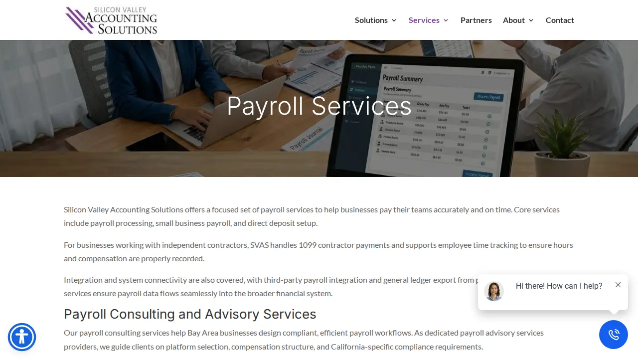 Silicon Valley Accounting Solutions page