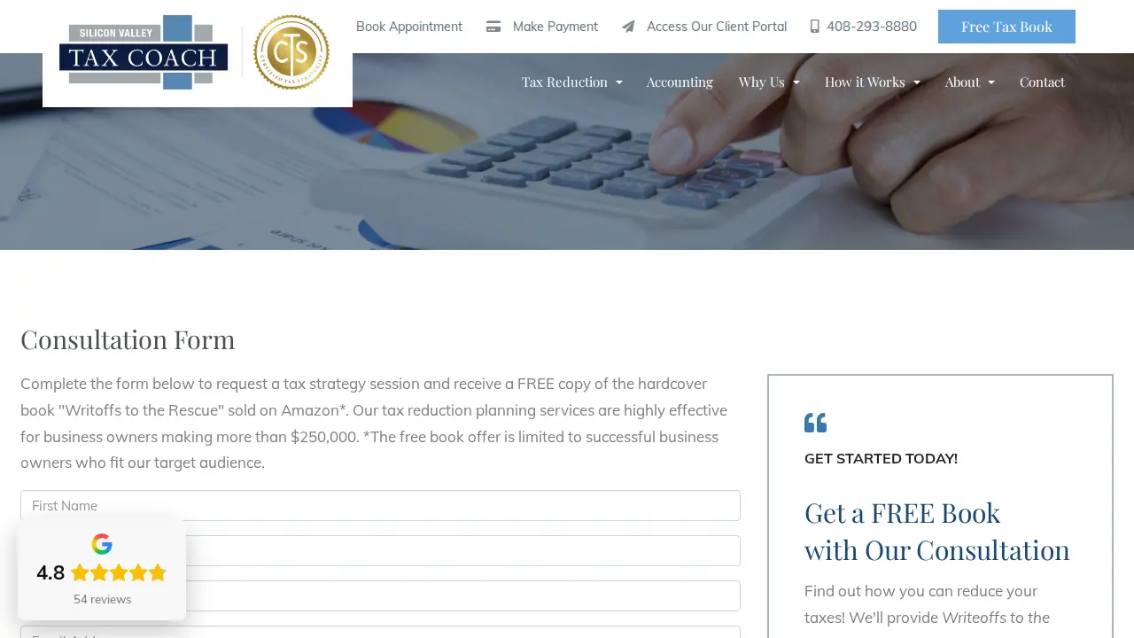 Silicon Valley Tax Coach page
