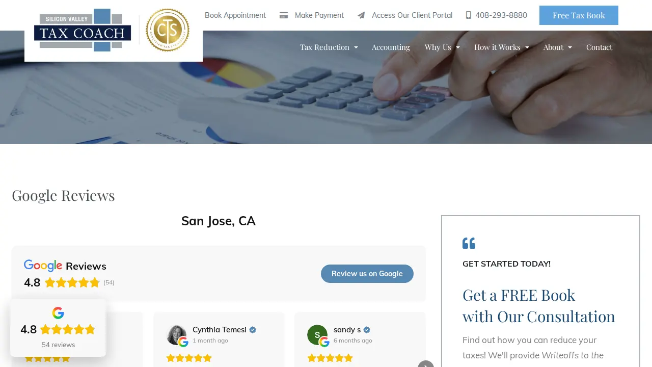 Silicon Valley Tax Coach page