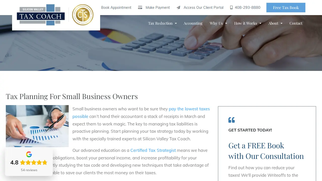 Silicon Valley Tax Coach page