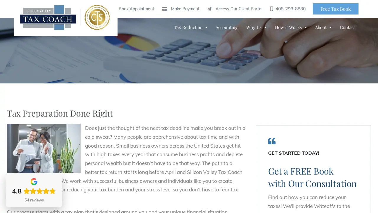 Silicon Valley Tax Coach page