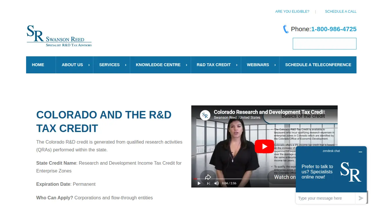 Swanson Reed | Specialist R&D Tax Advisors page