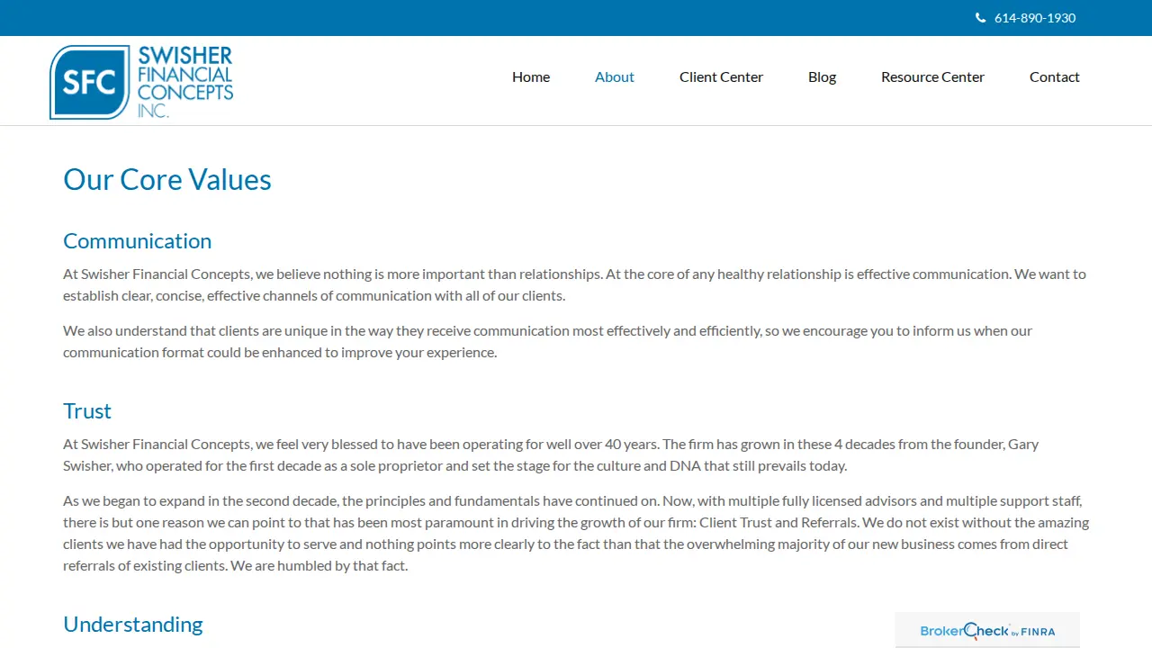 Swisher Financial Concepts Inc page