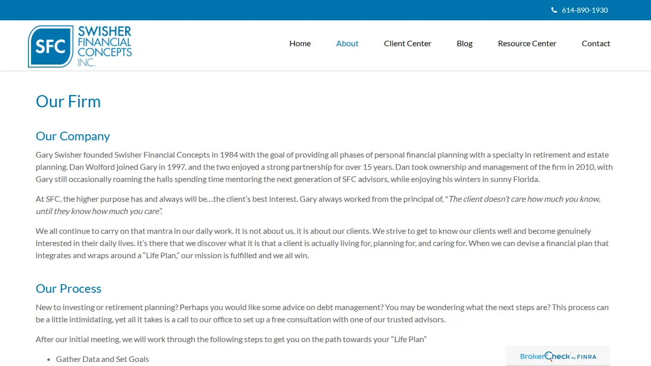 Swisher Financial Concepts Inc page