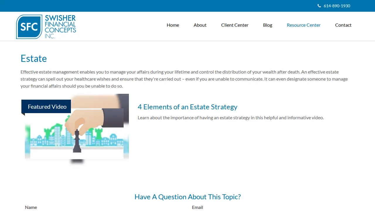 Swisher Financial Concepts Inc page