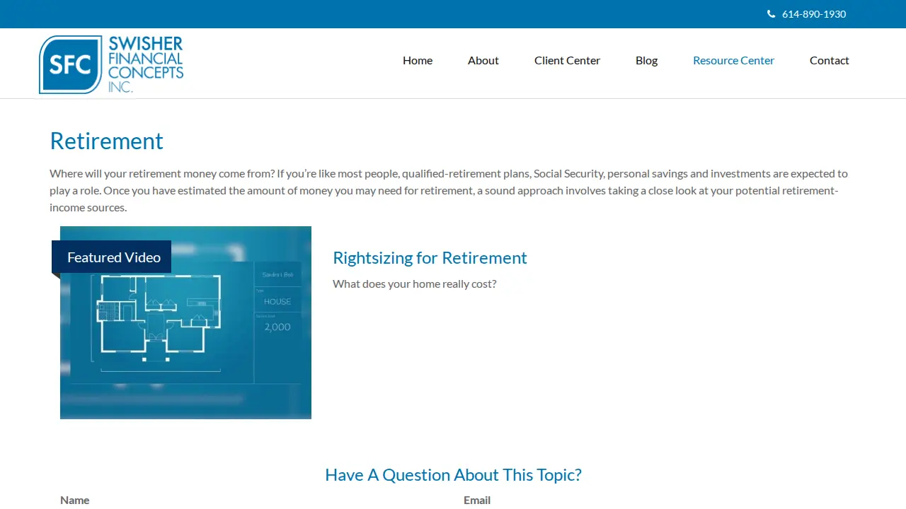 Swisher Financial Concepts Inc page