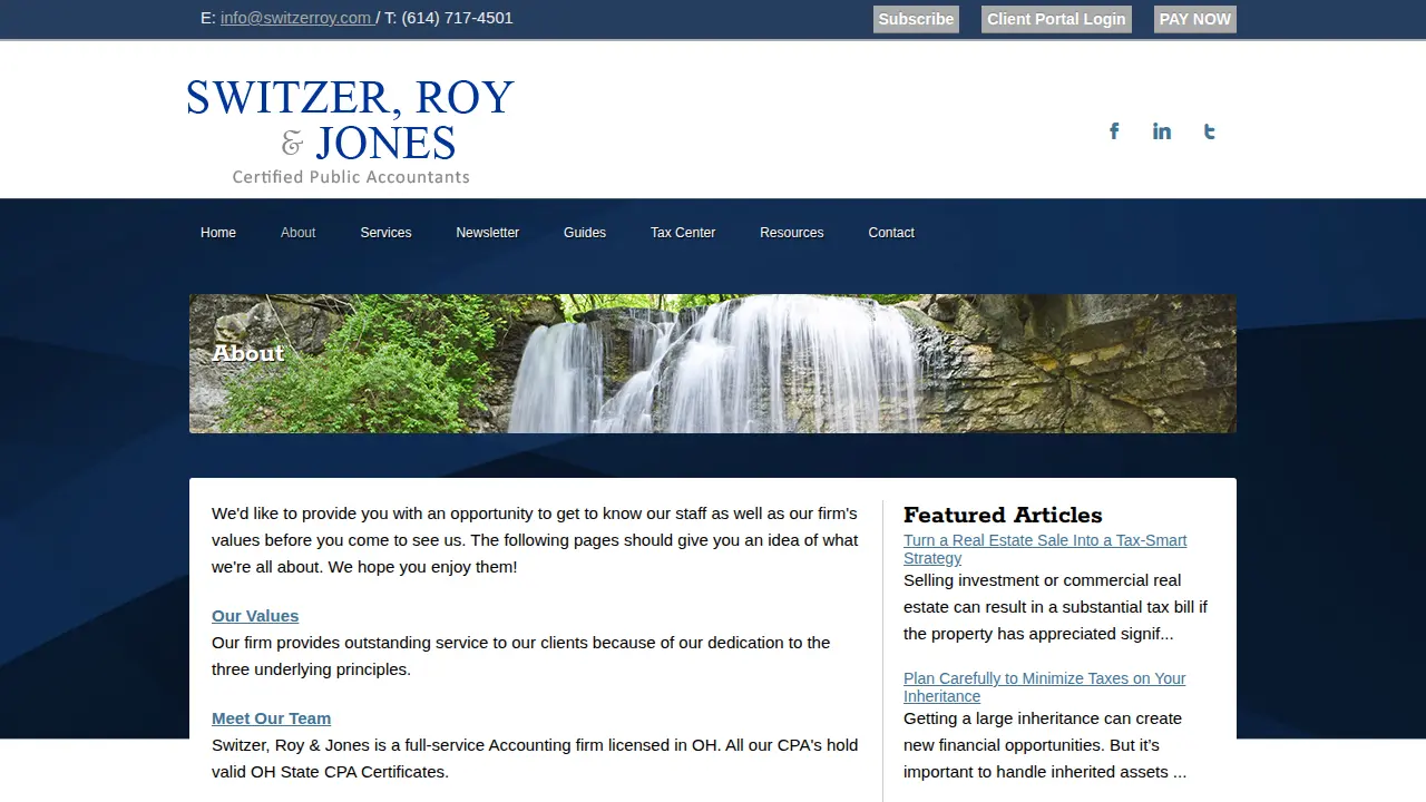 Switzer, Roy & Jones page
