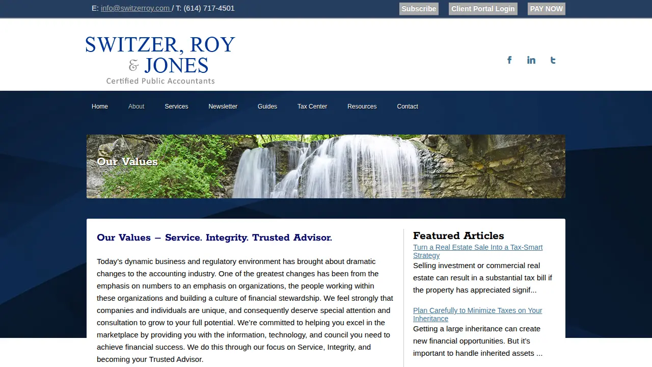 Switzer, Roy & Jones page