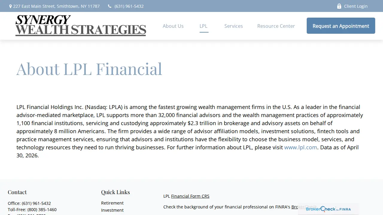 Synergy Wealth Strategies page