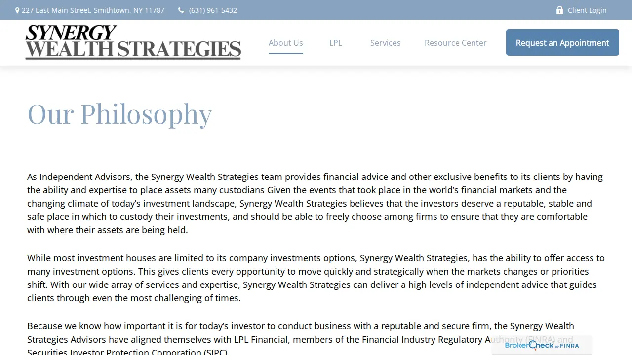 Synergy Wealth Strategies page