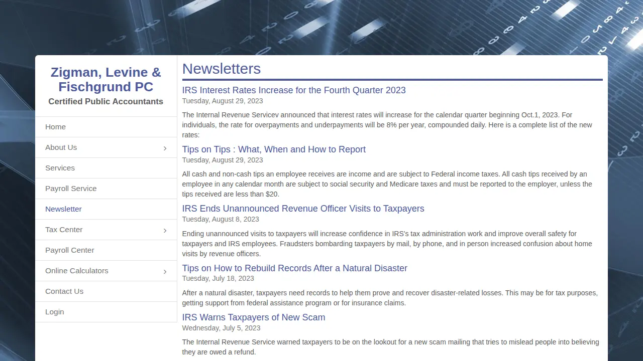 Seiden, Zigman & Levine, CPA's, PC page
