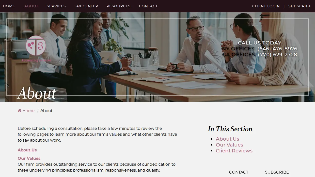 T3 Accounting Services page