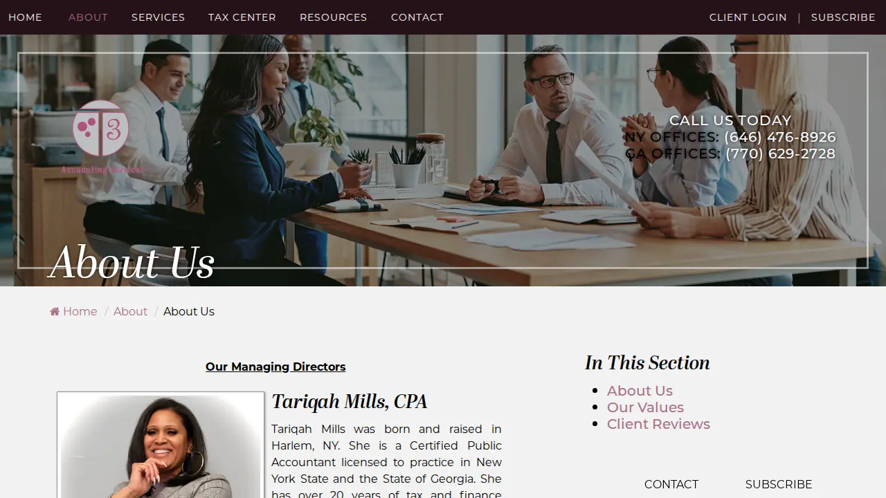 T3 Accounting Services page