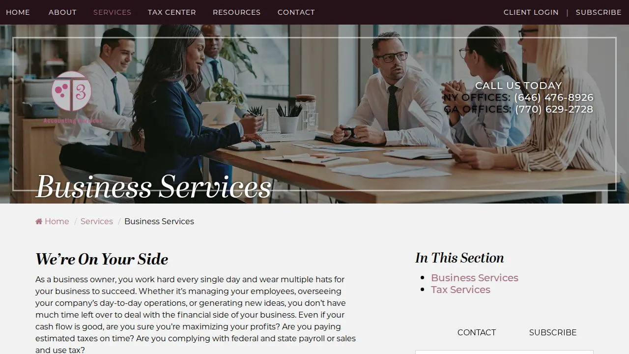 T3 Accounting Services page
