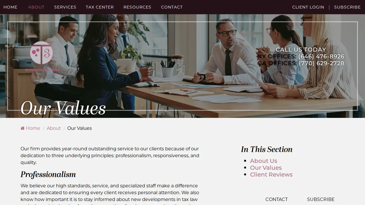 T3 Accounting Services page
