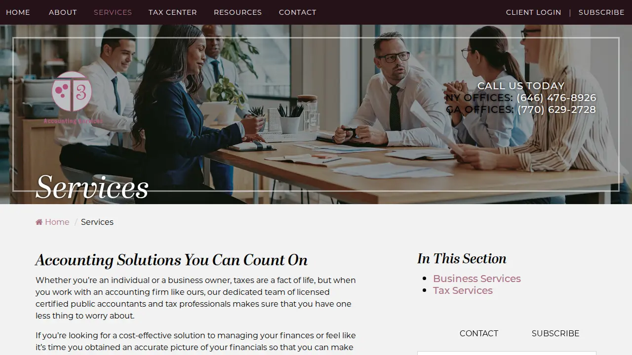 T3 Accounting Services page