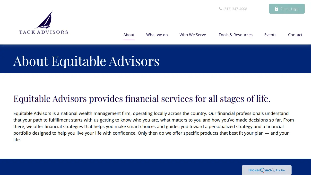 Tack Advisors page