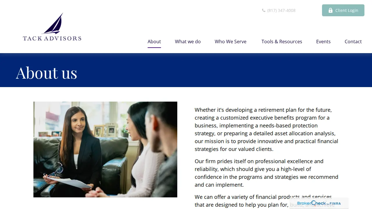 Tack Advisors page