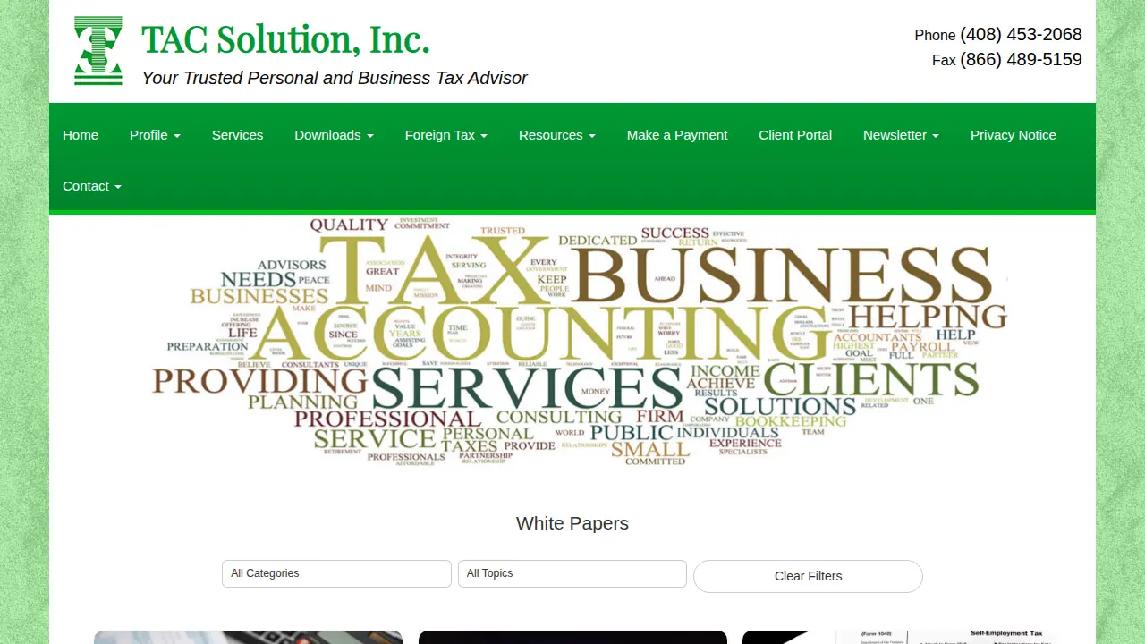 TAC SOLUTION INC page